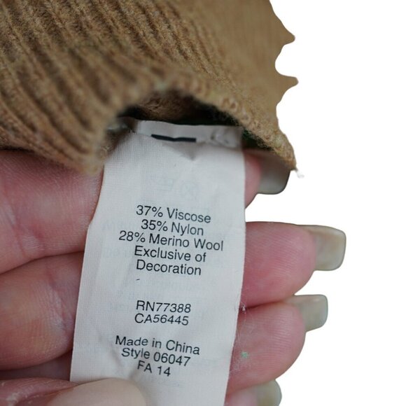 EUC J.Crew Womens XS Sweater Green & Brown Colorblock Elbow Patches Button Shoul - Picture 7 of 7